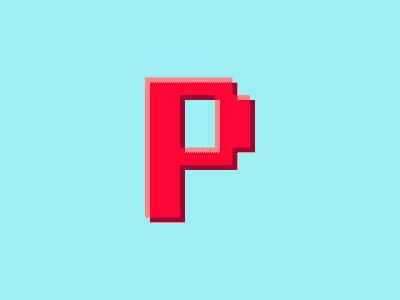 Pixelated P pixel pixelated typography