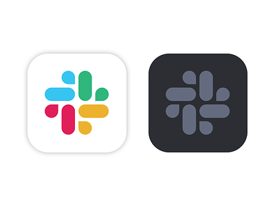 Slack for Mac icons: light & dark app black branding dark graphic icon illustration logo mac minimalist slack