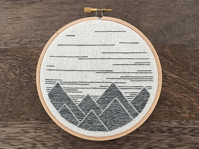 Mountains and Sky embroidery