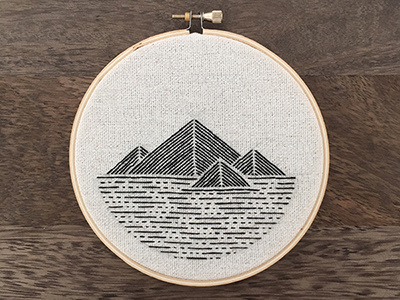 Mountains and Sea embroidery