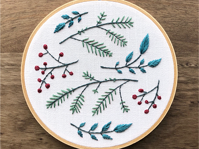 Winter Foliage design embroidery embroidery pattern illustration