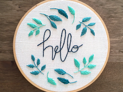 Hello! design embroidery illustration typography vector
