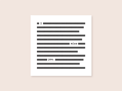 Secret Note black and white card courier typewriter typography