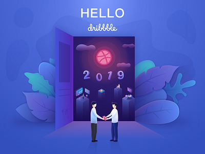 Hello Dribbble design illustration ui vector