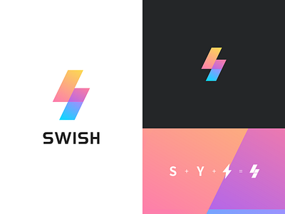 Swish Logo branding color company design lightning logo quick s swish ui y young youth