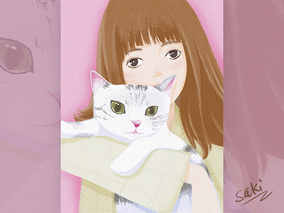 girl & cat