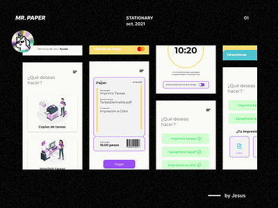 Concept UI | Mr. Paper app design ios minimal mobile app print service stationary ui ux
