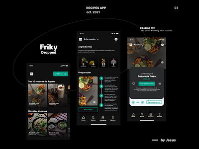 Recipes App - Friki Dropped app delivery designtrend eat food interface mobiledesign order ui ux