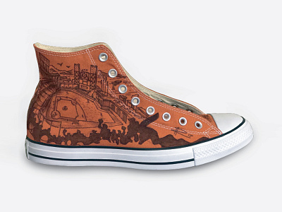 Sf Giants Chucks baseball design illustration shoes