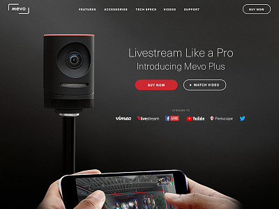 Mevo Plus Homepage Refresh design homepage landing marketing ui web