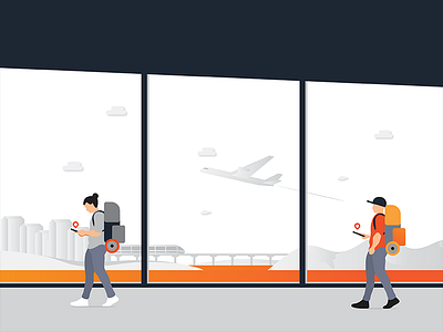 Airport Days art color design graphic graphic design illustration vector