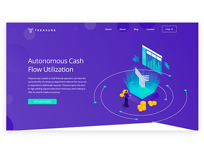 FinTech Landing Page for TREASURE #2 app branding business design fintech graphic graphic design illustration ui ux website