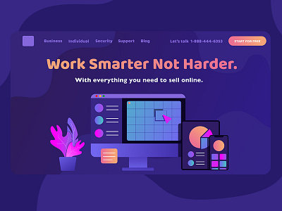 Work Smarter Not Harder art color design graphic graphic design illustration ui ux websites