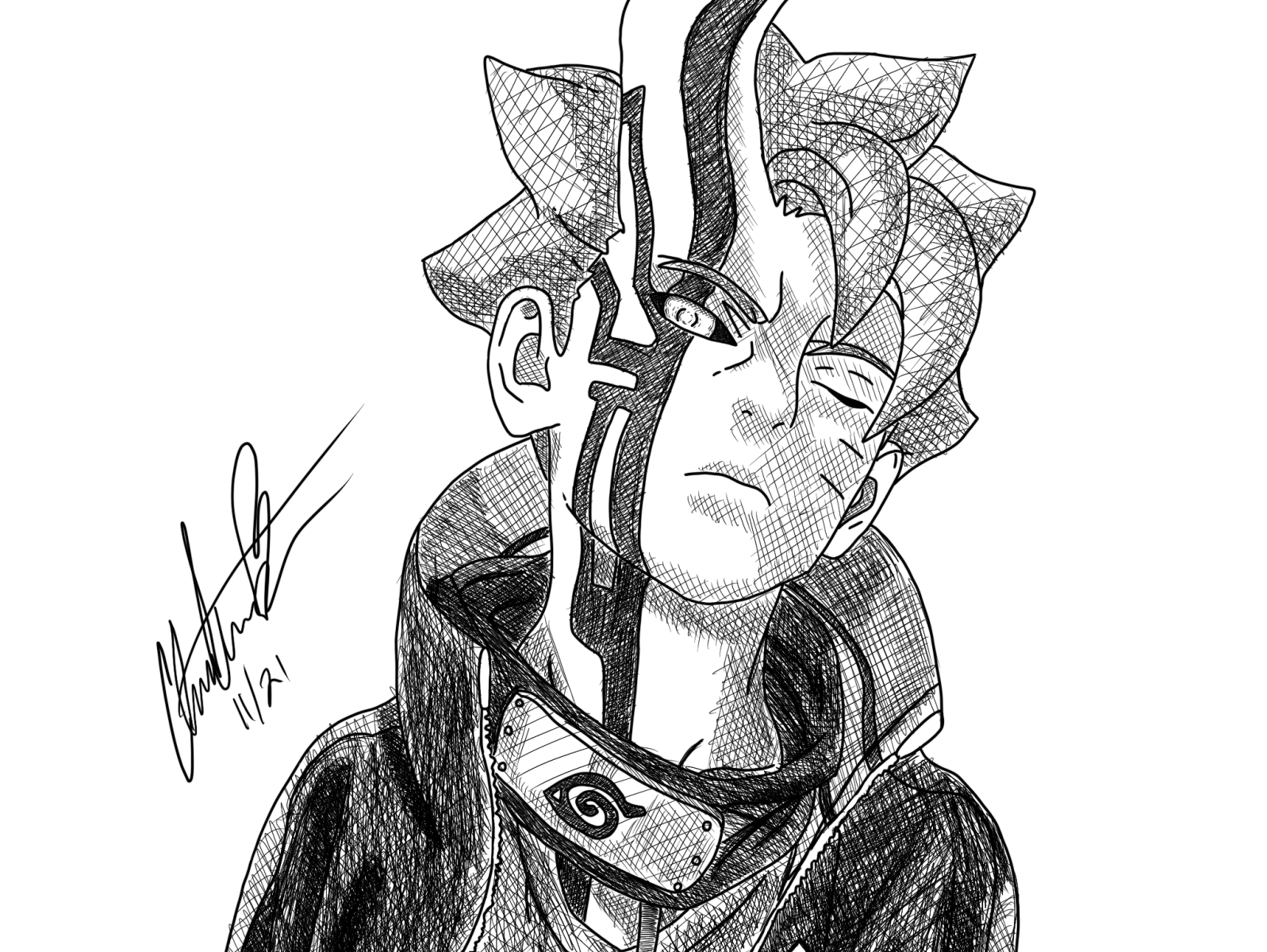 Line Art Boruto (Karma) - em Tempo Real ( Real Time Line Art