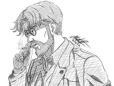 Zeke Yeager (Attack on Titan) Digital Ink anime aot attackontitan design drawn illustration ink yeager zeke