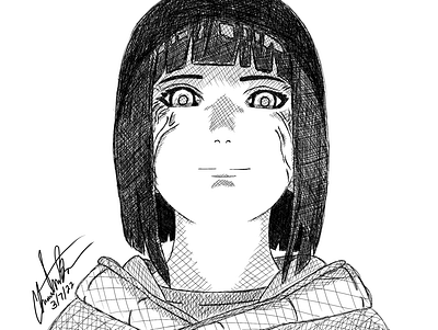 Hinata (Naruto) Digital Ink anime boruto design drawn hinata illustration ink naruto