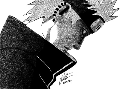 Pain (Naruto) Digital Ink anime design drawn game illustration ink nagato naruto pain