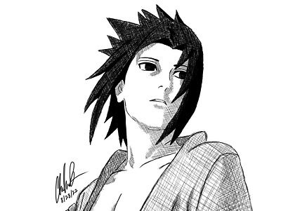 Sasuke Uchiha (Naruto) Digital Ink anime design drawn illustration ink naruto sasuke