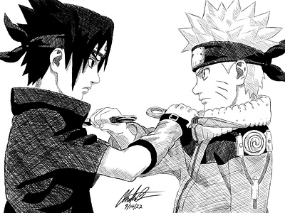 Naruto and Sasuke (Naruto) Digital Ink