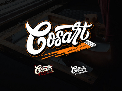 cosart screen printing branding design identity lettering lettering logo logotype printing screen printing tshirt vector vector art