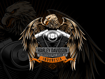 HDCI artwork commision work design engine harley davidson illustration merchandise motorcycle club tshirtdesign vector vector art vector illustration