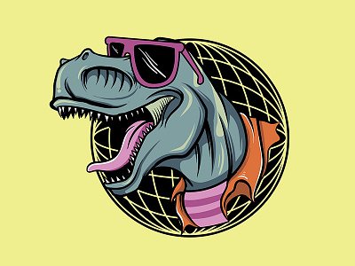 T Rex Hipster design dinosaur funny hipster illustration mascot merchandise t rex