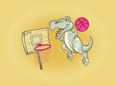 Jumping Dino Dribble artwork design dino dribble hello