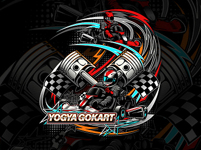 Yogya Gokart artwork design go kart illustration karting mascot merchandise racing tshirtdesign