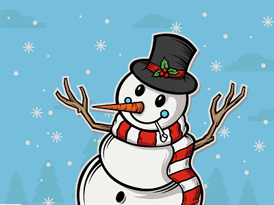 Snowman christmas december design funny holiday jingle bells mascot santa claus snowman vector stock