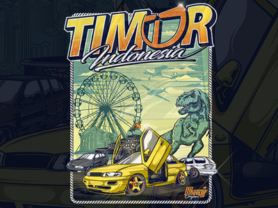 Timor Indonesia artwork branding car carclub club design dinosaur illustration merchandise racing timor vector vectorcar