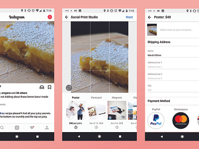 Instagram Prints?! concept hackday instagram ui design