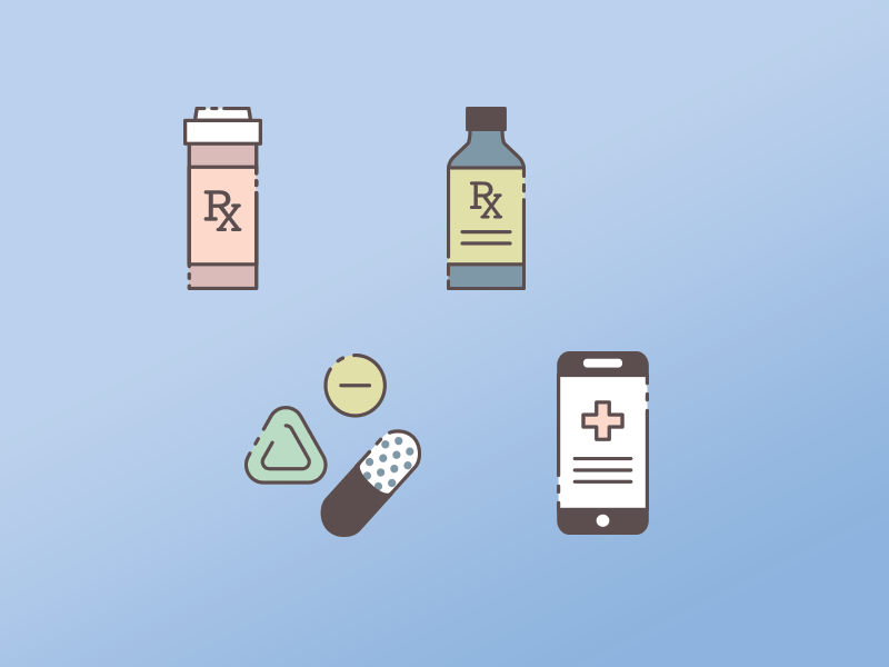 Pharmacy Icons, Three Ways branding graphic design iconography icons medical pharmacy