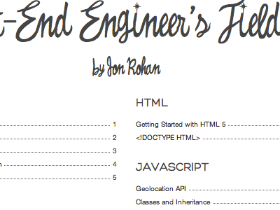 A Front-End Engineer's Field Guide html javascript field blog guide