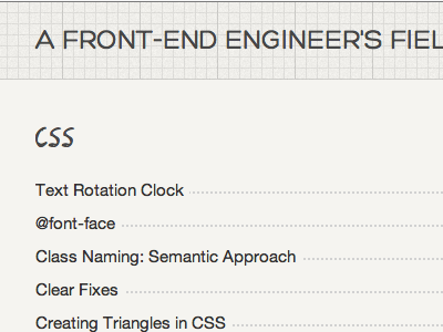 Field guide take 2 css engineer front-end graph grid paper