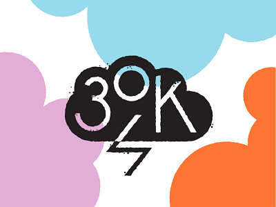 30K art cloud education kids lightning logo logomark nonprofit social justice spark stencil storm