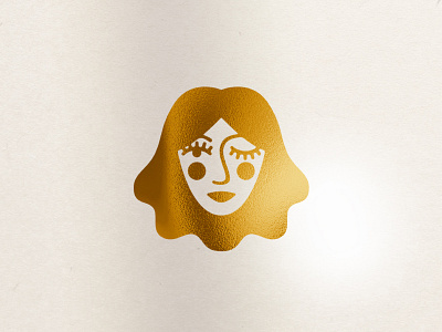 Cache Mark beauty blush branding cache face foil gold hair head lady lips logo mark vodka wink woman