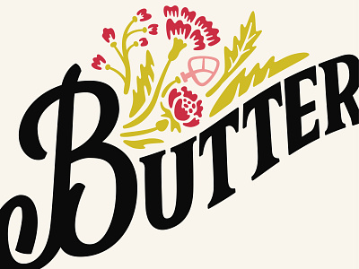 Butterbox 1 baker bakery butter cookies floral florist flowers lettering logo minnesota paddle sweet typography vintage