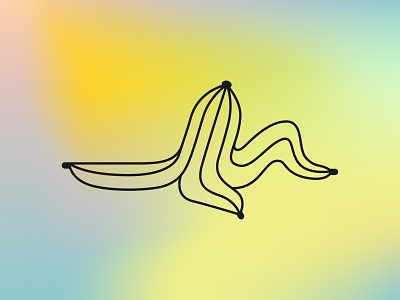 Banana Peel banana cartoon comic fruit gradient health icon illustration juice logo monkey nutrition peel slip tropical