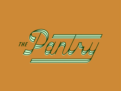 The Pantry closet kitchen lettering logo pantry retro script stripes typography vintage