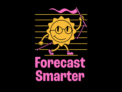 Forecast Smarter character data flag forecast graph illustration march retro shoes software sun vintage weather