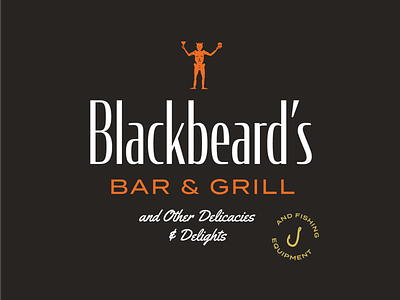 Blackbeard's Bar & Grill bar blackbeard brand branding equipment fanart fishing grill hbo ofmd our flag means death restaurant rhys darby show taika waititi typography