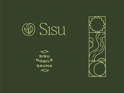 Sisu Brand Elements botanical branding elements floral herbal herbs illustration landscape lockups logo midwest minnesota moon natural nature organic river sauna sun wisconsin