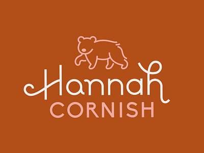 Hannah Cornish Logo bear branding lettering logo palindrome personal typography