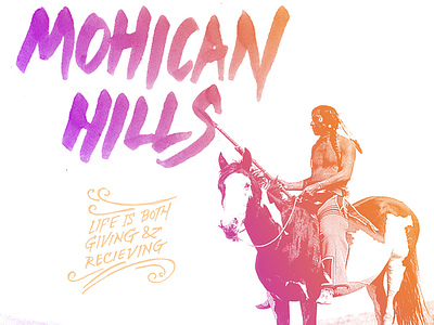 Mohican Hills album art hand drawn horse justus league mohican native american type