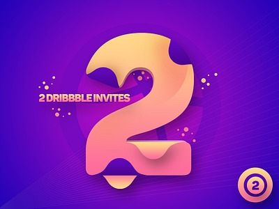 Two Dribbble invites community creative dribbble intives invite letter two typography welcome