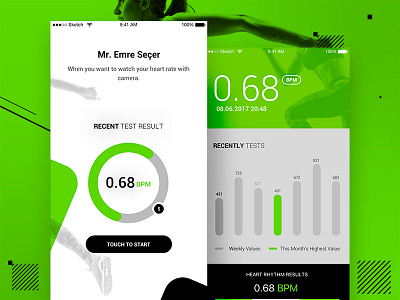 Heart Tracker Pro app design experience health heart interface iphonex measure mobile ui user ux