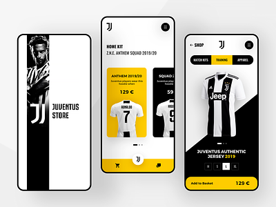 Juventus Store App art basket football home italy juve juventus kit layout light shop sport store ui