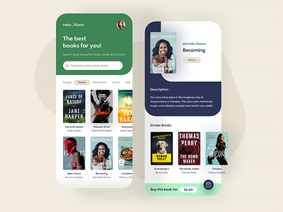 Book Store App app book books design home layout light mobile movie shop store