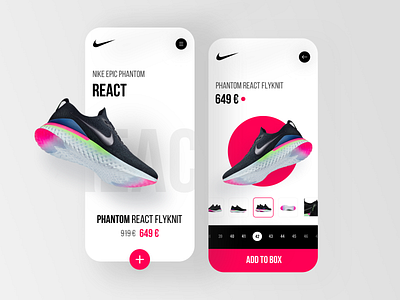 Nike App box design layout light nike react shop sport store ui