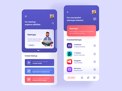 Startup App aplication app app design design home illustration mobile people startup startups ui